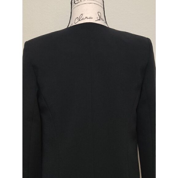 🖤 HALOGEN Open Front Collarless Long Black Blazer Size XS - Picture 9 of 16